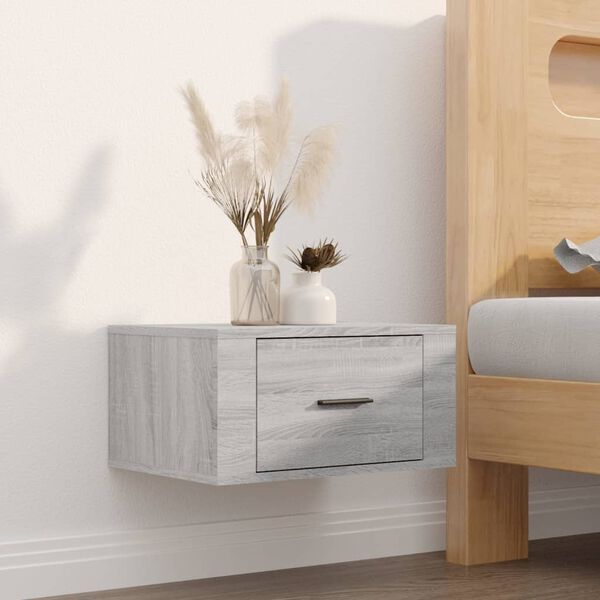 vidaXL Wall-mounted Bedside Cabinets 2 pcs Grey Sonoma 50x36x25 cm