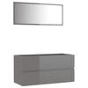 vidaXL Bathroom Furniture Set | High gloss grey | Engineered wood