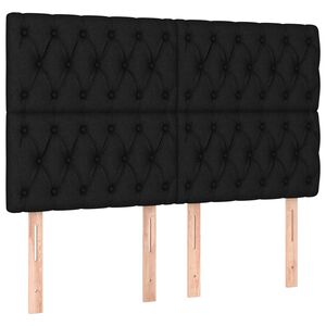 vidaXL Headboard Black 144x7x118/128 cm Fabric