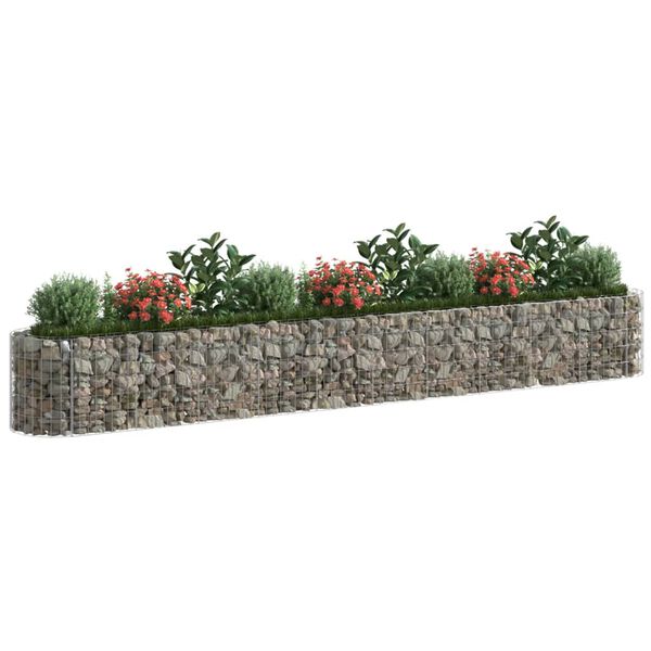vidaXL Gabion Raised Bed Galvanised Iron 400x50x50 cm