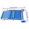 vidaXL Folding Sun Lounger with Canopy and Wheels Steel Blue