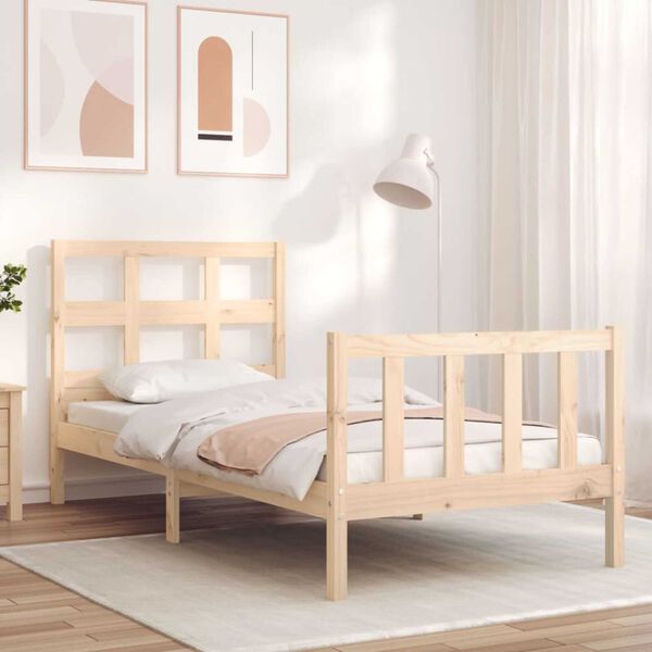 vidaXL Bed Frame without Mattress Single Solid Wood Pine