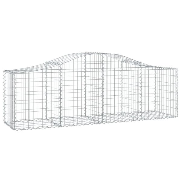 vidaXL Arched Gabion Baskets 15 pcs 200x50x60/80 cm Galvanised Iron