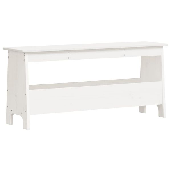 vidaXL Hall Bench White 100x28x45 cm Solid Wood Pine