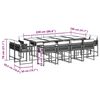 vidaXL 13 Piece Garden Dining Set with Cushions Black Poly Rattan