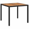 vidaXL Garden Table Black 90 x 90 x 75 cm Poly Rattan