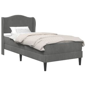 vidaXL Bed Frame with Headboard Dark Grey 107 x 203 cm Velvet