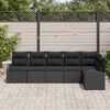 vidaXL Garden Sofa Set with Cushion 6 pcs Black Poly rattan