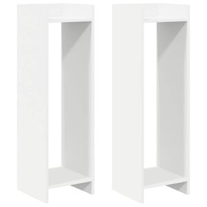 vidaXL Plant Stand 2 pcs White 30 x 30 x 100 cm Engineered Wood