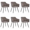 vidaXL Dining Chairs 6 pcs Taupe Fabric