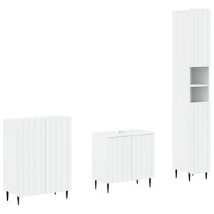 vidaXL 3 Piece Bathroom Cabinet Set ZWOLLE White Engineered Wood