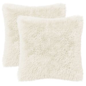 vidaXL Cushion with Pillow HEERLEN 2 pcs White PV Fleece
