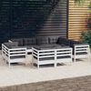 vidaXL 11 Piece Garden Lounge Set with Cushions White Solid Pinewood