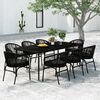 vidaXL 9 Piece Garden Dining Set Black