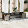 vidaXL 7 Piece Garden Sofa Set with Cushions Grey Poly Rattan
