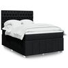 vidaXL Box Spring Bed with Mattress Black Queen Fabric