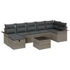 vidaXL Garden Sofa Set with Cushion 8 pcs Grey Poly rattan