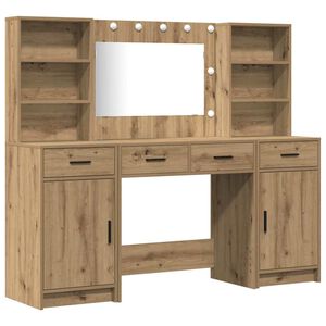 vidaXL Dressing Table Set 3 pcs Artisan Oak Engineered Wood