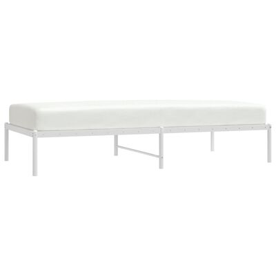 vidaXL Metal Bed Frame White 90x190 cm Single