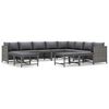 vidaXL 12 Piece Garden Lounge Set with Cushions Poly Rattan Grey