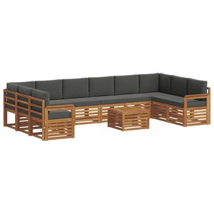 vidaXL Outdoor Sofa Set 11 pcs Natural and Anthracite