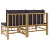 vidaXL 2 Piece Garden Lounge Set with Dark Grey Cushions Bamboo