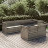 vidaXL 7 Piece Garden Lounge Set with Cushions Grey Poly Rattan
