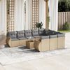 vidaXL 11 Piece Garden Sofa Set with Cushions Beige Poly Rattan