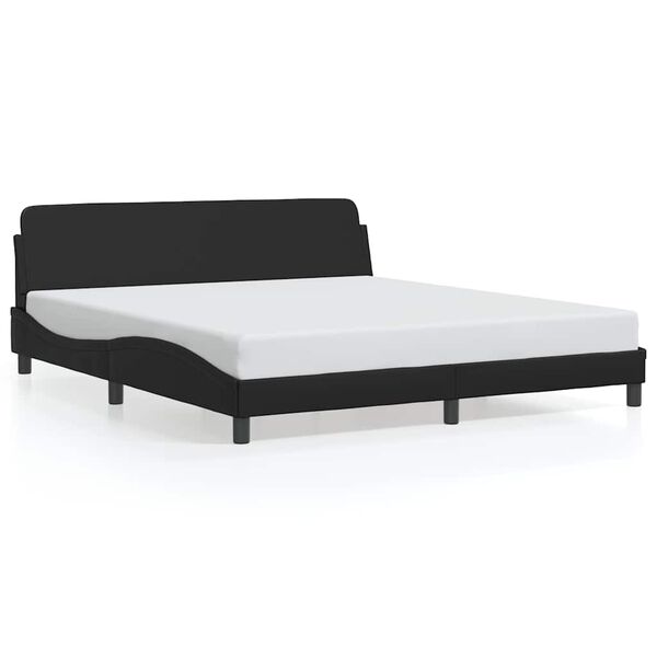 vidaXL Bed Frame "Dover" Black 180x200 cm King Faux Leather