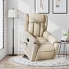 vidaXL Electric Stand up Massage Recliner Chair Cream Fabric