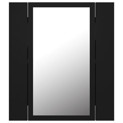 vidaXL LED Bathroom Mirror Cabinet Black 40x12x45 cm