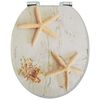 vidaXL WC Toilet Seats 2 pcs with Soft Close Lids MDF Starfish Design