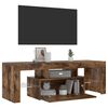 vidaXL TV Cabinet with LED Lights Smoked Oak 120x35x40 cm