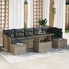 vidaXL Garden Sofa Set 8 pcs Grey Poly Rattan and Powder-Coated Steel
