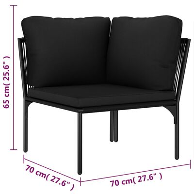 vidaXL 6 Piece Garden Lounge Set with Cushions Black PVC