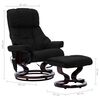 vidaXL Massage Reclining Chair Black Faux Leather and Bentwood
