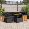 vidaXL 8 Piece Garden Sofa Set with Cushions Black Poly Rattan