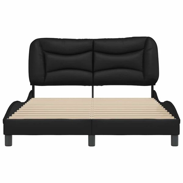 vidaXL Bed Frame without Mattress "Hvar" Black 137x190 cm Double Faux Leather