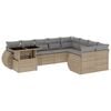 vidaXL 10 Piece Garden Sofa Set with Cushions Beige Poly Rattan