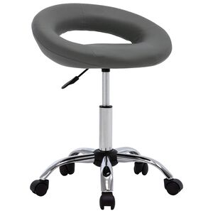vidaXL Swivel Dining Chair Grey Faux Leather