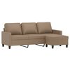 vidaXL 3-Seater Sofa with Footstool Cappuccino 180 cm Faux Leather