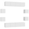 vidaXL 8 Piece TV Cabinet Set White Engineered Wood