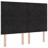 vidaXL Box Spring Bed Black and White 137 x 187 cm Velvet