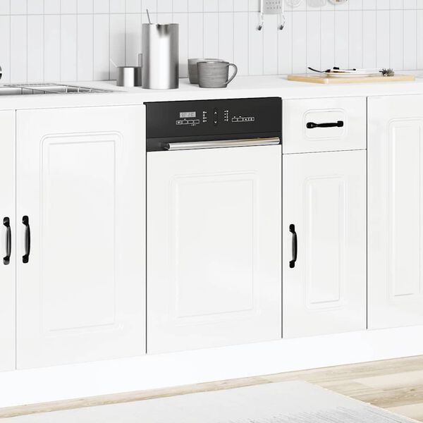 vidaXL Dishwasher Panel&nbsp;Kalmar&nbsp;High Gloss White&nbsp;45x1.5x67 cm Engineered Wood