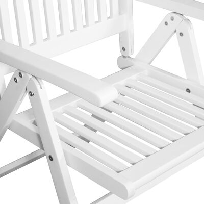 vidaXL Folding Dining Chairs 2 pcs Solid Acacia Wood White