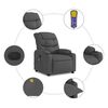 vidaXL Massage Recliner Chair Dark Grey Fabric