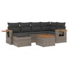 vidaXL 7 Piece Garden Sofa Set with Cushions Grey Poly Rattan