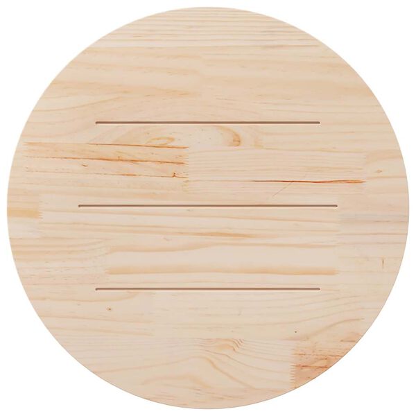 vidaXL Table Top White Ø80x2.5 cm Solid Wood Pine