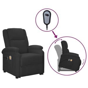 vidaXL Stand up Massage Chair Black Faux Leather