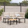 vidaXL Garden Benches 2 pcs with Cushions Black Powder-coated Steel
